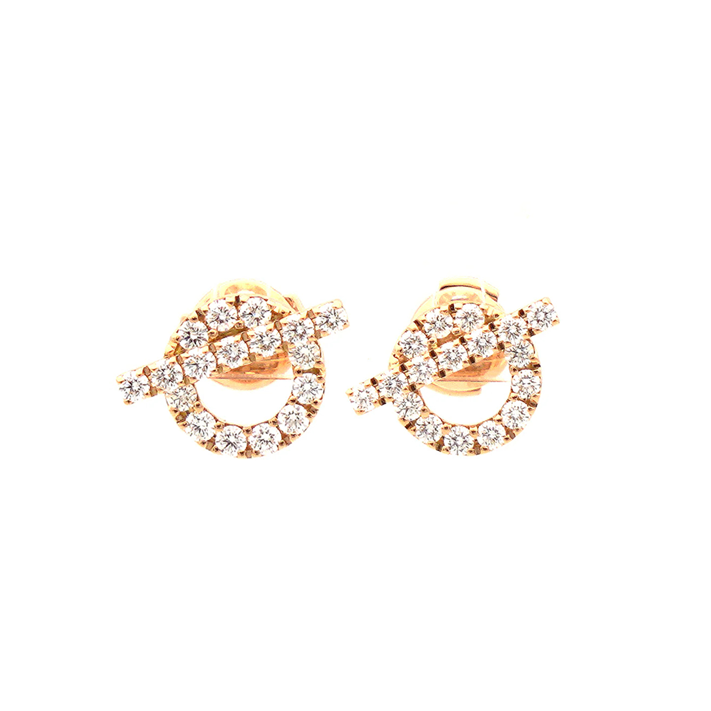 h**mes finesse Di*m*nd 18k rose gold earrings